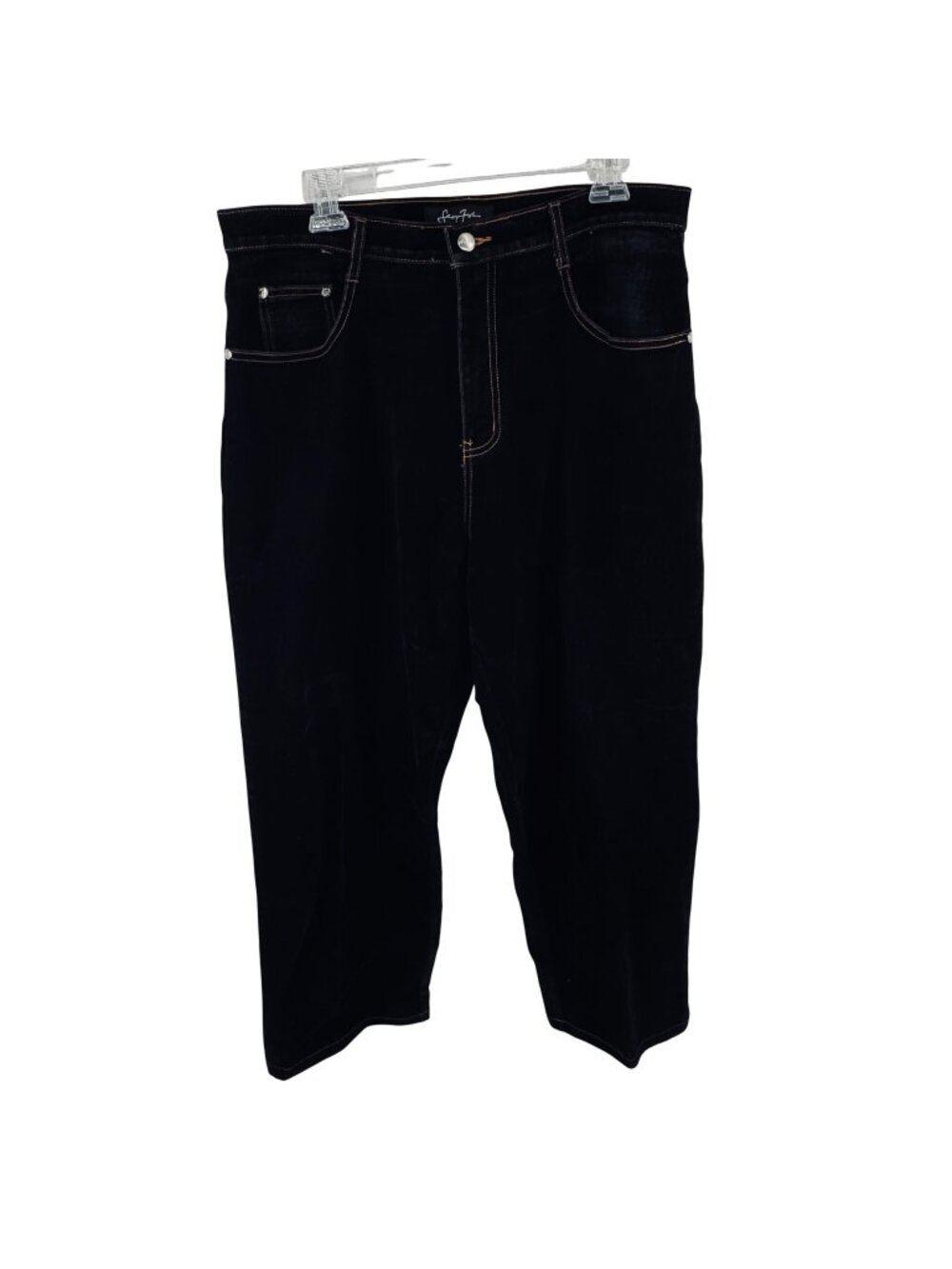 Sean John Hammer Loop Jeans 36 x 30 Mens Black Velour Denim Style Y2K Hip Hop